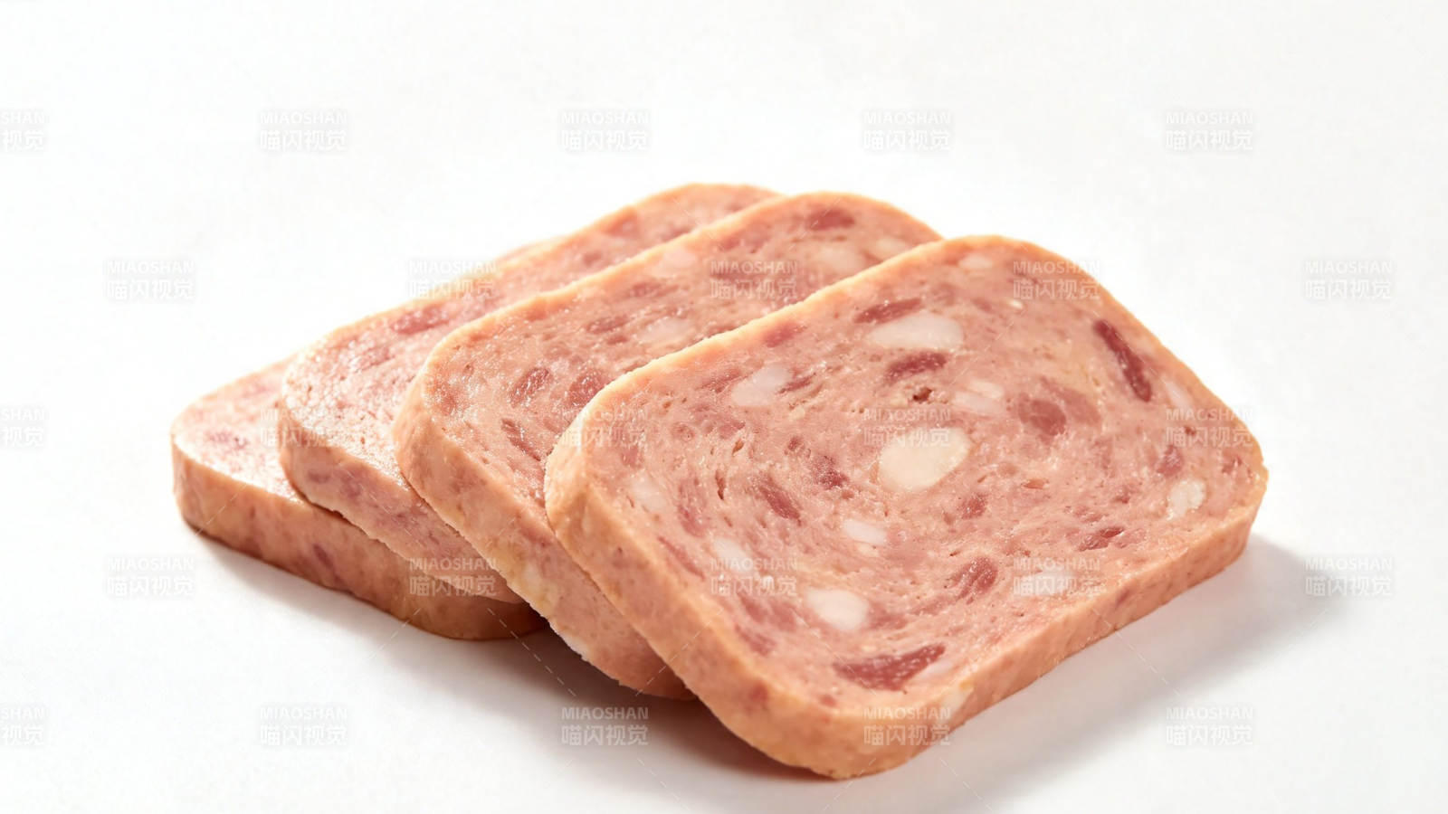 午餐肉切片特写图片