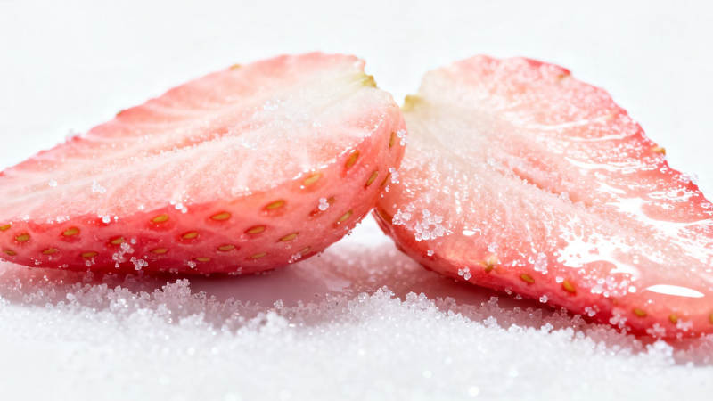 草莓切片撒糖 甜美诱人图片