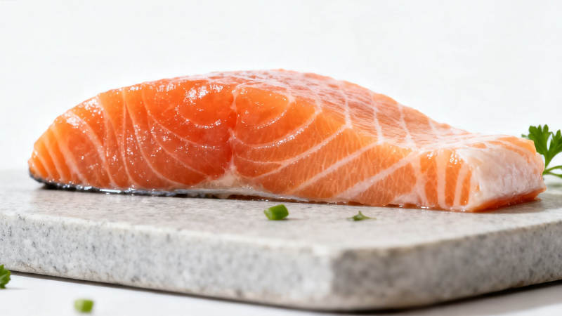 新鲜三文鱼切片 色泽诱人图片