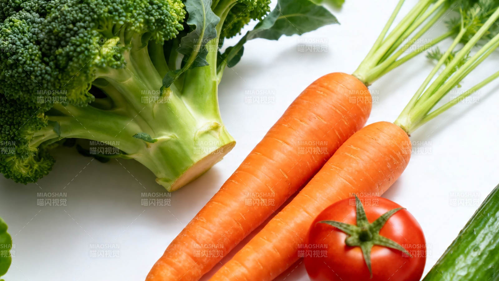 新鲜蔬菜 西兰花胡萝卜番茄黄瓜图片