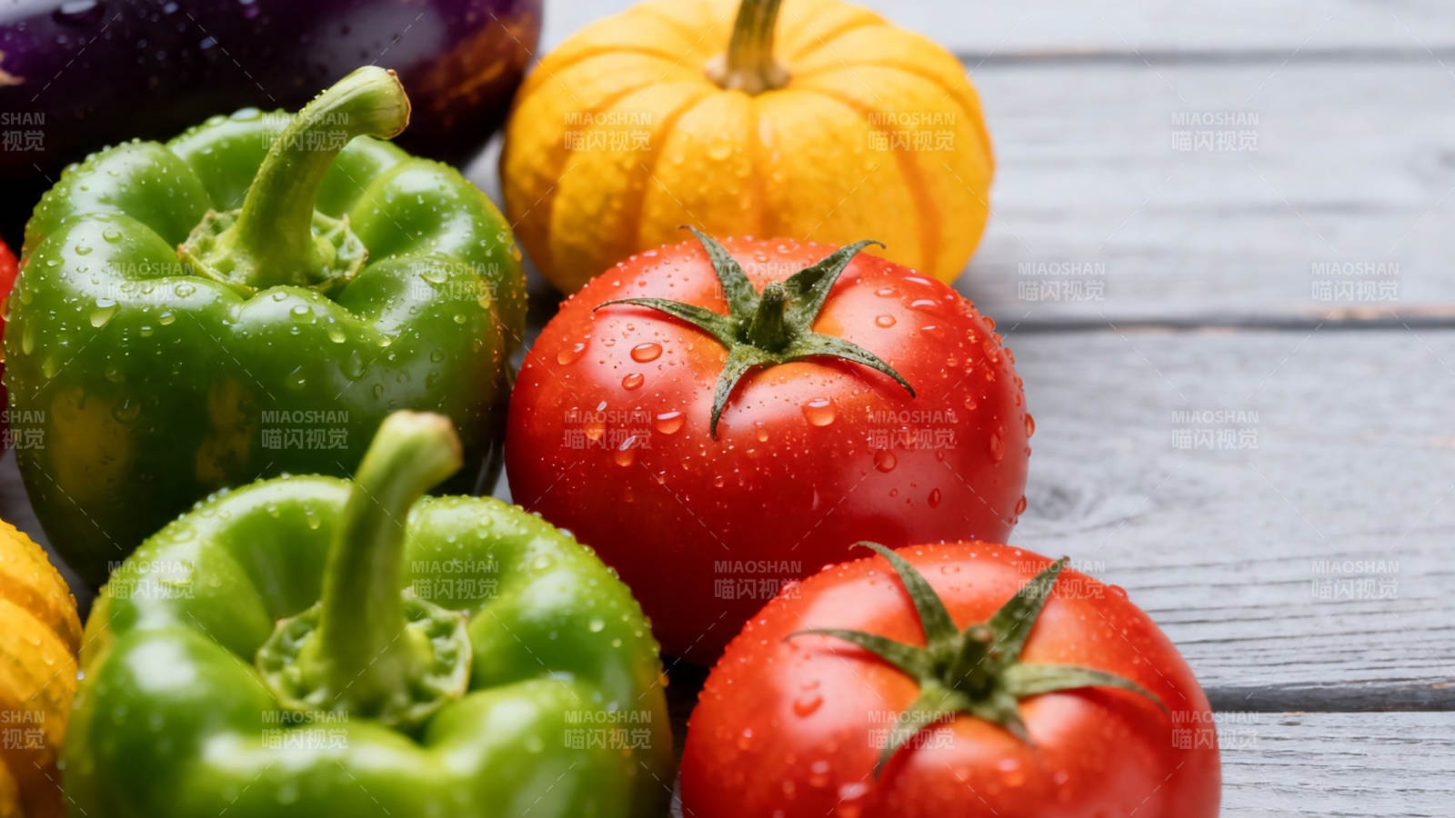 新鲜蔬菜特写 彩椒番茄南瓜图片