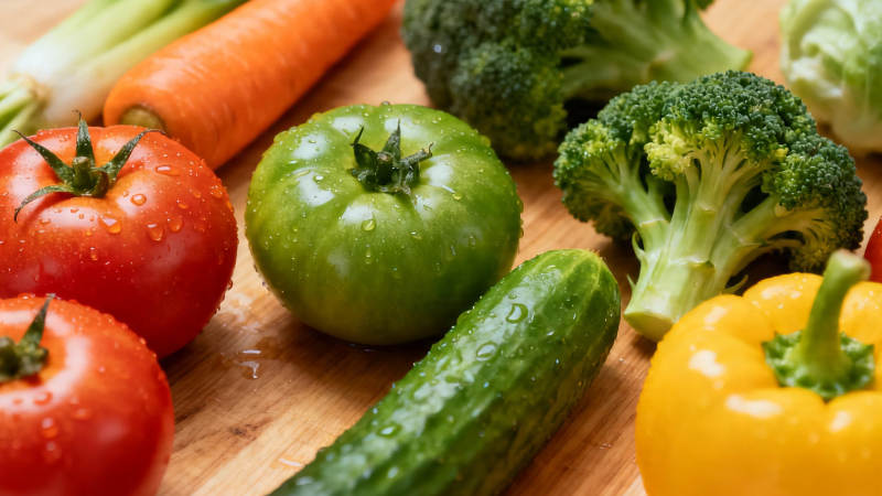 新鲜蔬菜拼盘 色彩缤纷健康餐图片