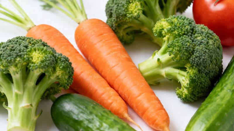 新鲜蔬菜 胡萝卜西兰花黄瓜番茄图片