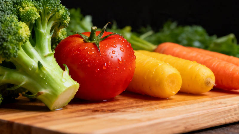 新鲜蔬菜摆盘 色彩诱人图片