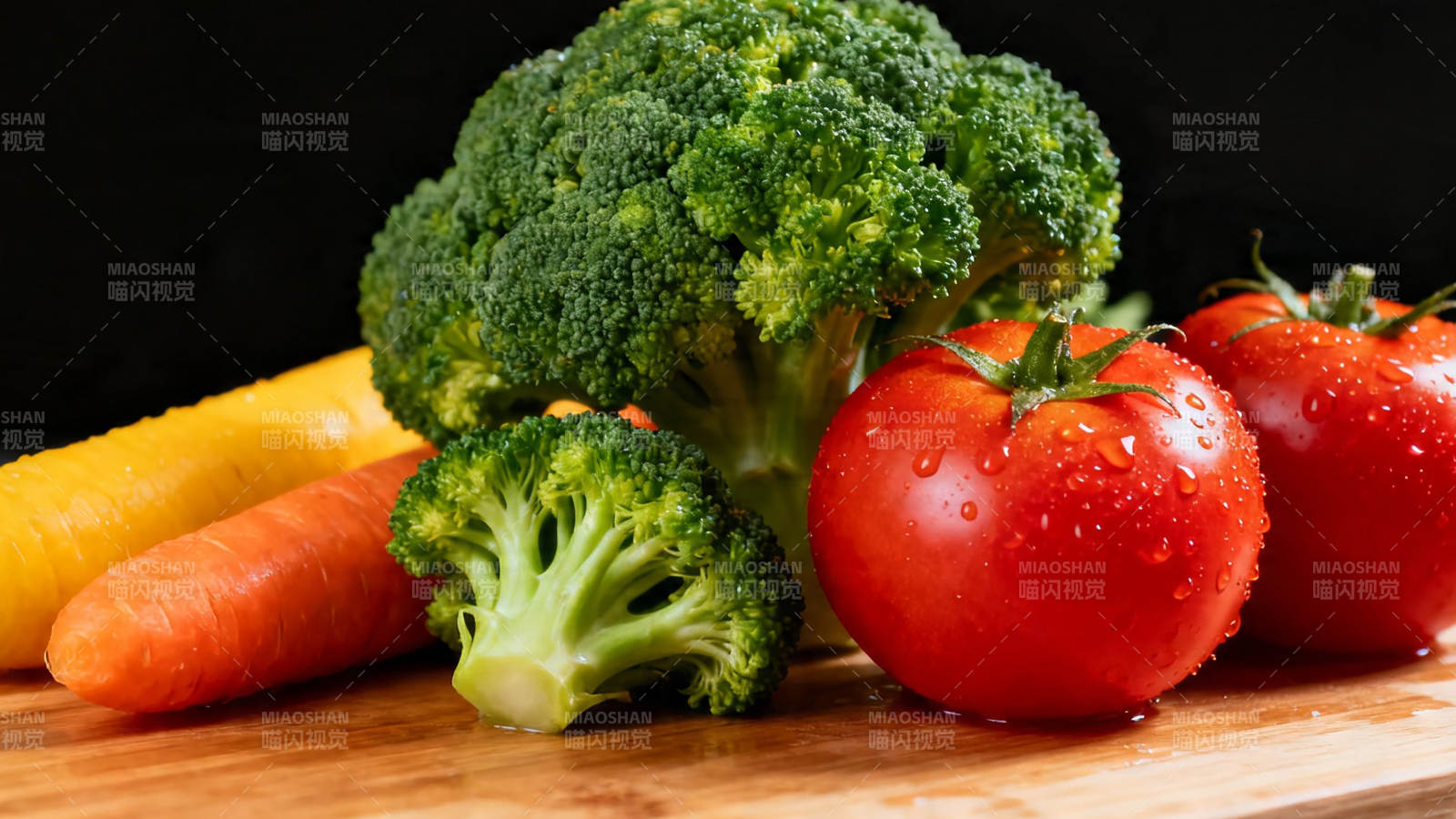 新鲜蔬菜拼盘 西兰花番茄胡萝卜图片