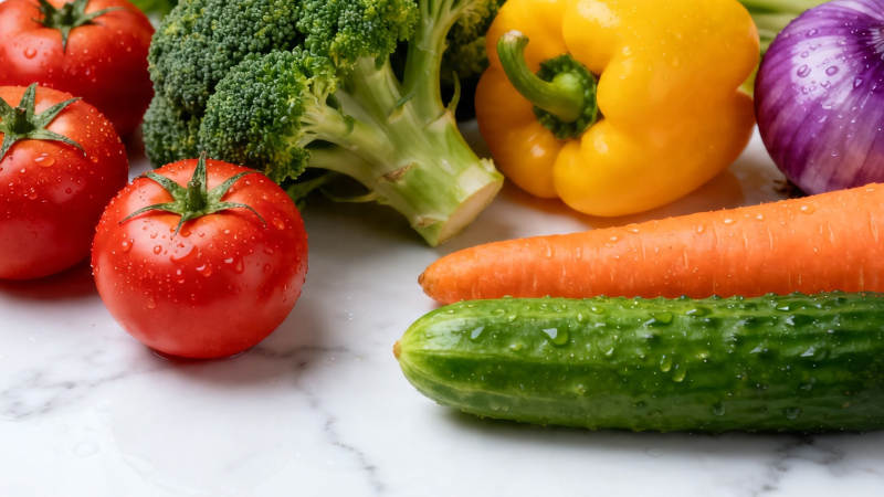 新鲜蔬菜拼盘 色彩缤纷健康之选图片