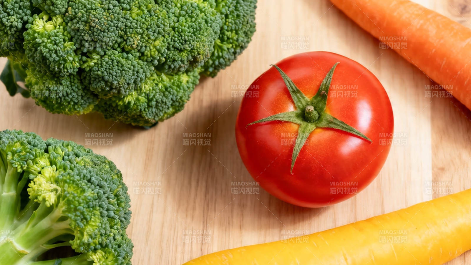 新鲜蔬菜 西兰花 番茄 胡萝卜图片