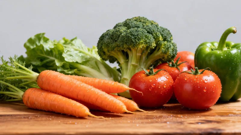 新鲜蔬菜组合 色彩丰富健康图片