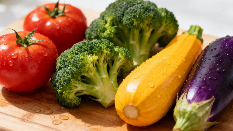 新鲜蔬菜拼盘 水珠晶莹诱人图片