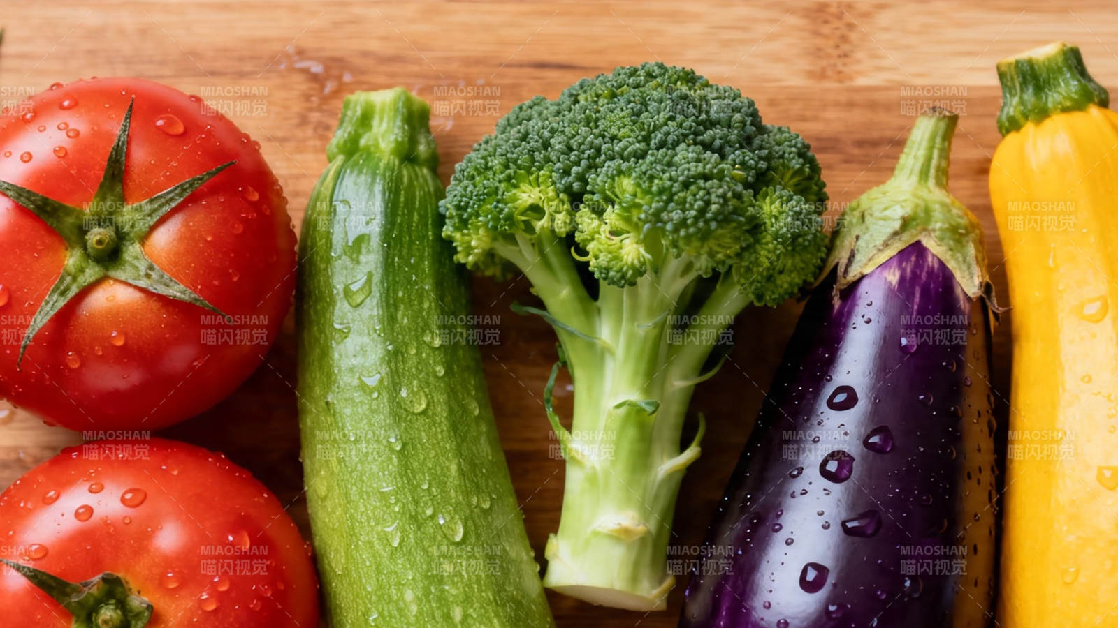 新鲜蔬菜特写 番茄西兰花茄子图片