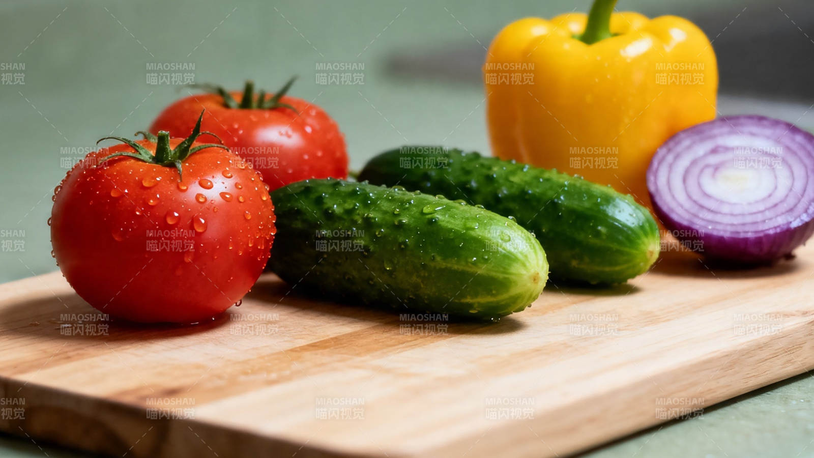 新鲜蔬菜摆盘 色彩诱人图片