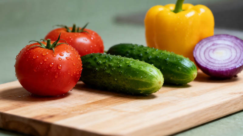 新鲜蔬菜摆盘 色彩诱人图片