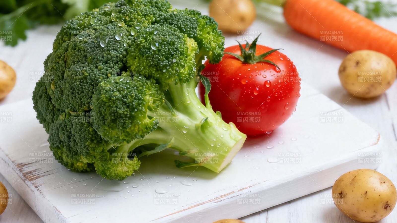 新鲜蔬菜拼盘 西兰花番茄土豆胡萝卜图片