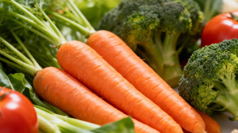 新鲜蔬菜 胡萝卜西兰花番茄图片