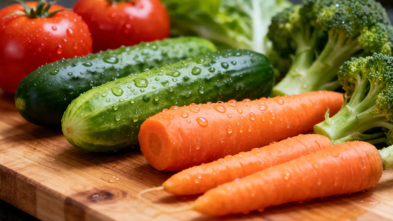 新鲜蔬菜 水珠晶莹诱人图片