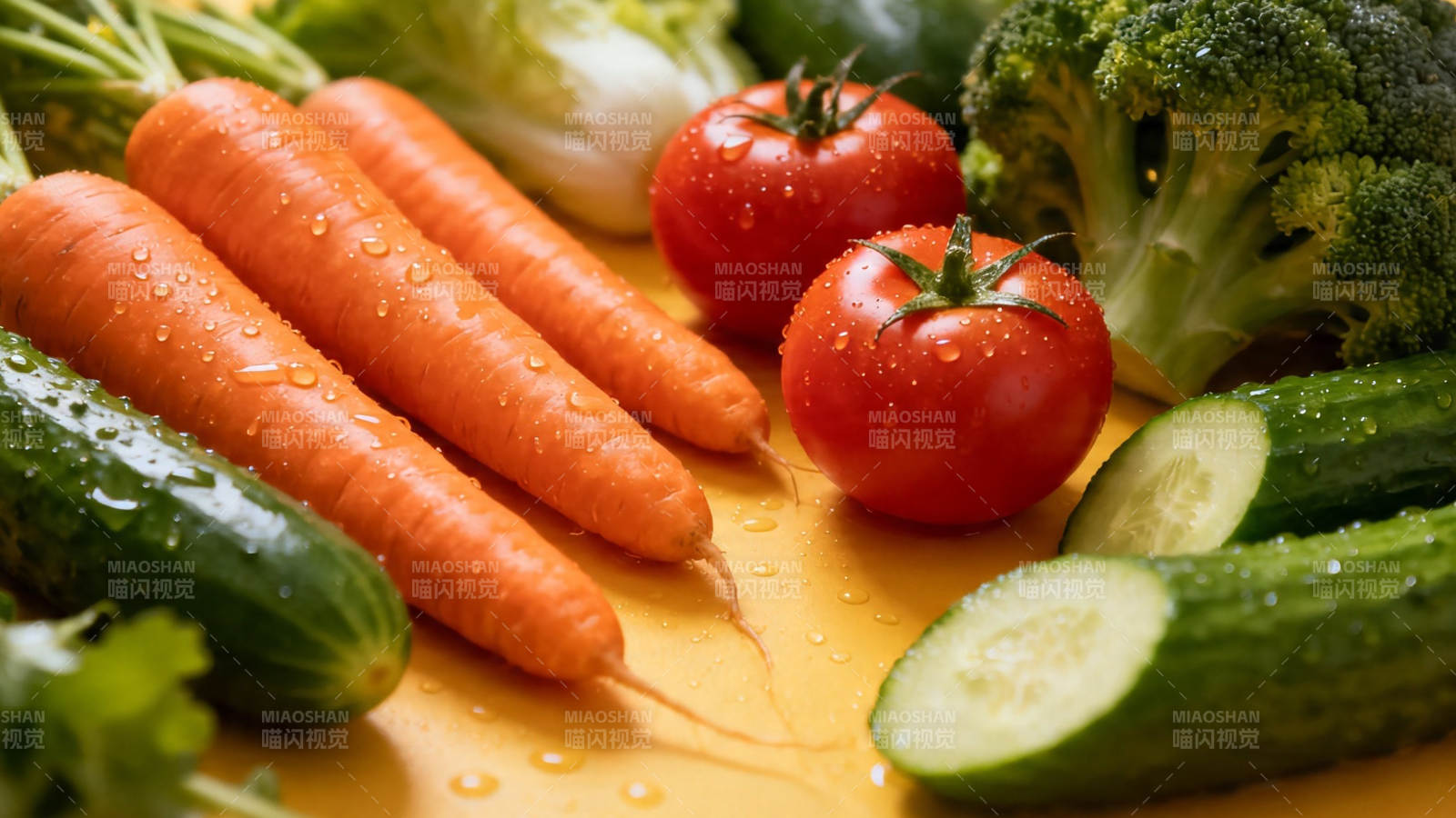 新鲜蔬菜特写 水珠晶莹诱人图片
