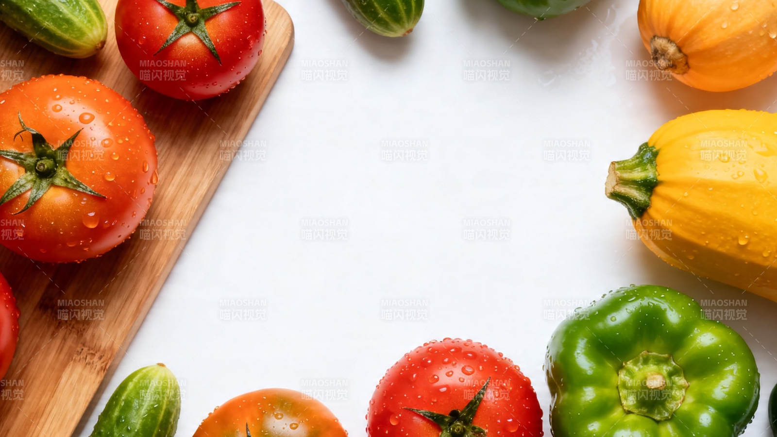 新鲜蔬果围边 留白待填图片