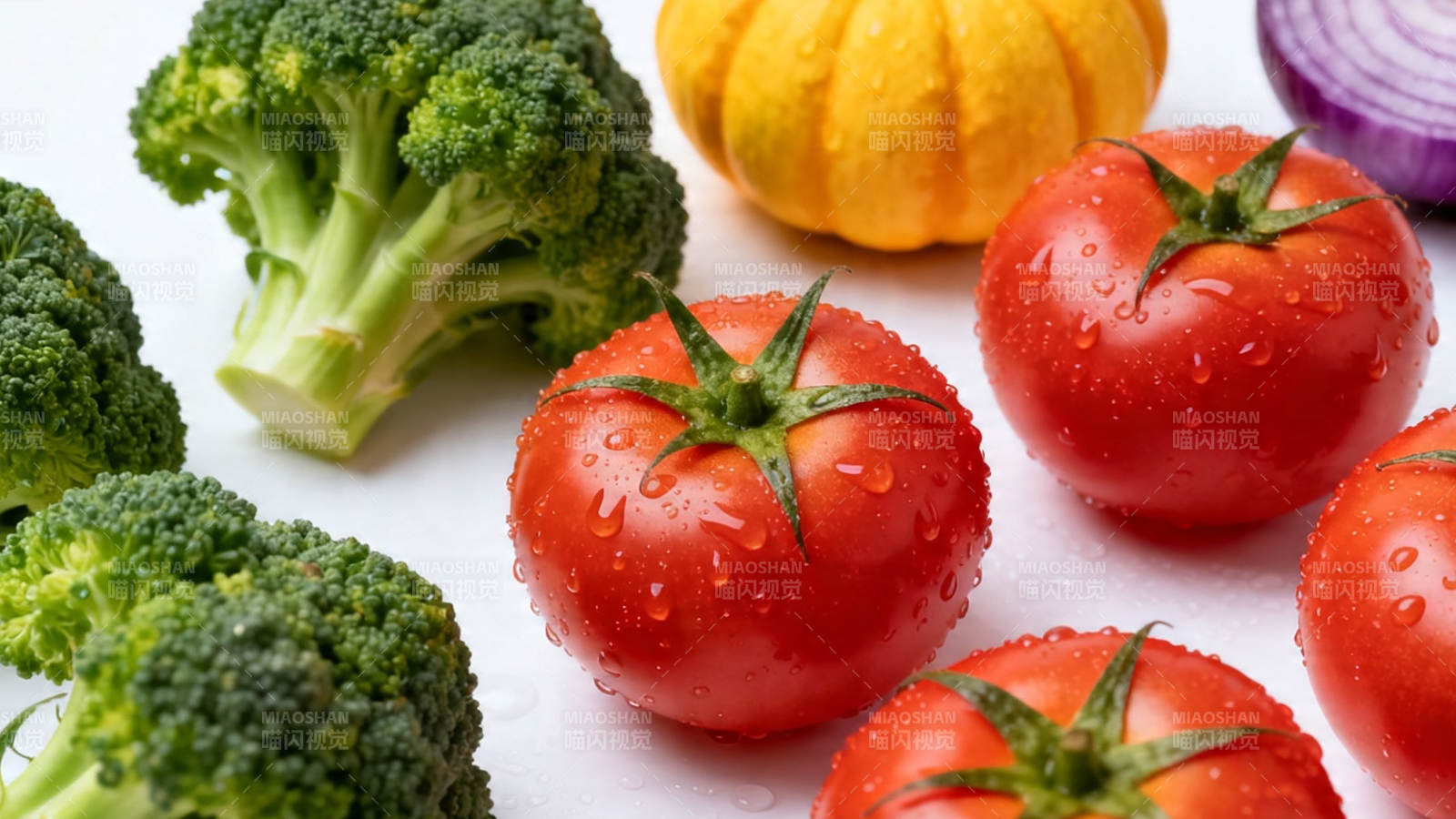 新鲜蔬果特写 番茄西兰花南瓜图片
