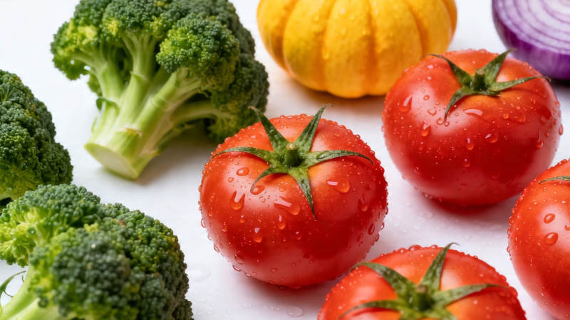 新鲜蔬果特写 番茄西兰花南瓜图片