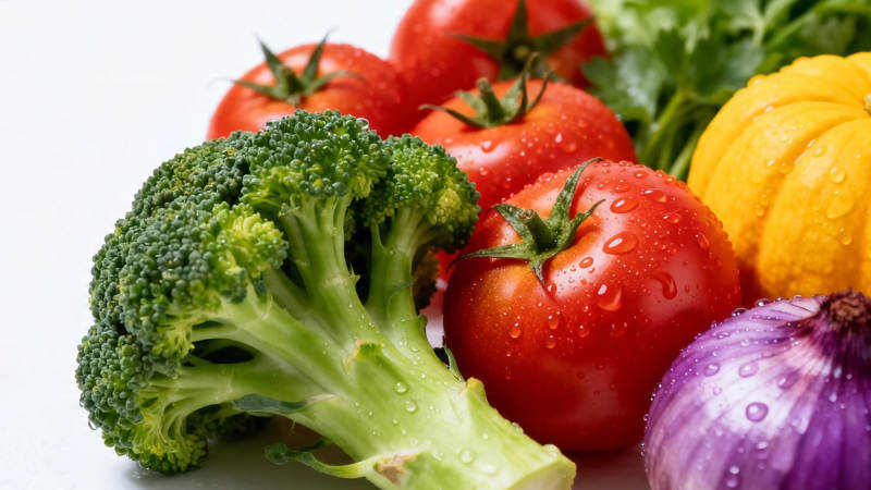 新鲜蔬果 水珠晶莹诱人图片