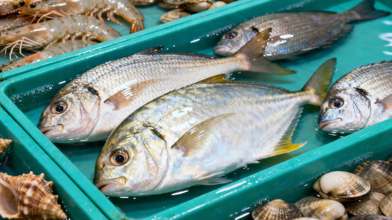 海鲜市场鲜鱼陈列图片