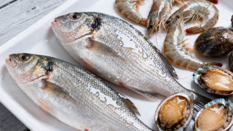 海鲜拼盘 鱼虾贝类新鲜呈现图片