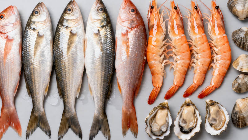 海鲜盛宴 鱼虾贝类齐聚图片