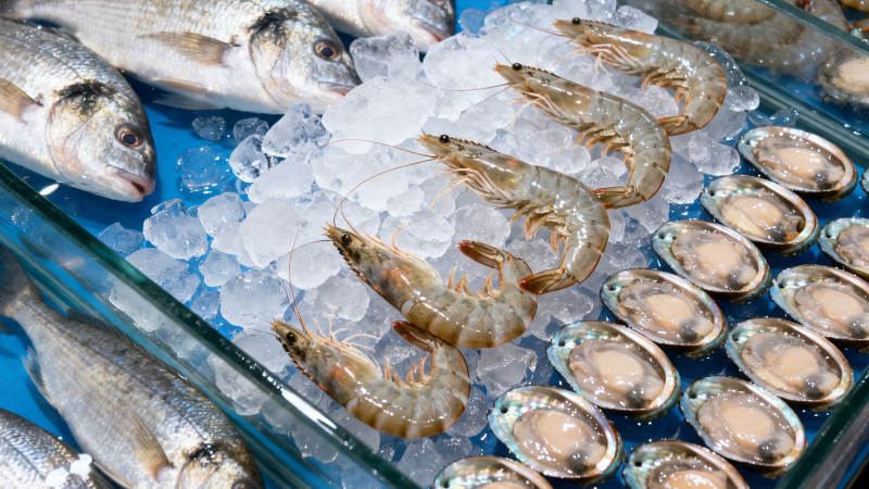 冰鲜海产 鱼虾贝琳琅满目图片