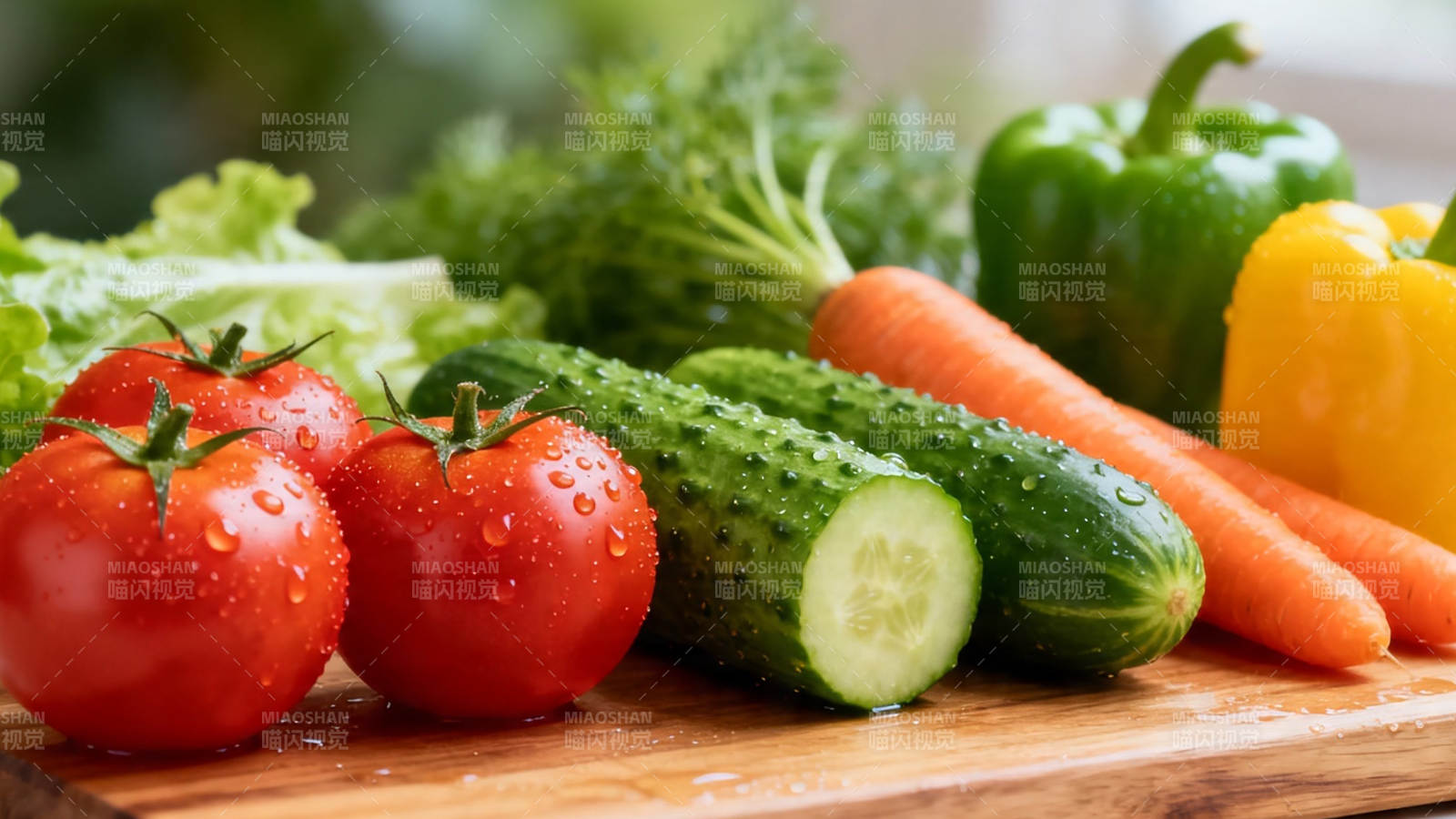 新鲜蔬菜拼盘 色彩缤纷健康餐图片