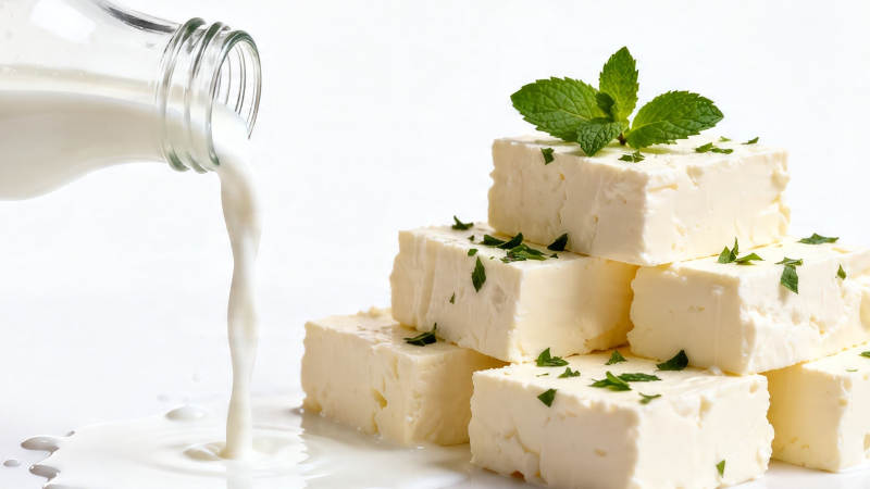奶香豆腐 清新薄荷点缀图片