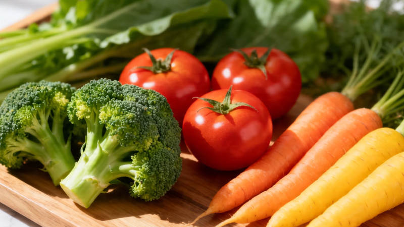 新鲜蔬菜拼盘 西兰花番茄胡萝卜图片