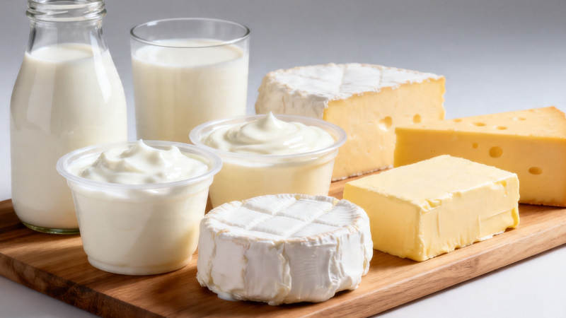 奶制品全家福 牛奶奶酪酸奶图片