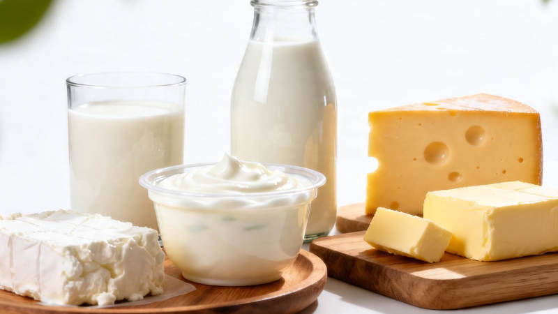 奶制品全家福 牛奶奶酪酸奶图片