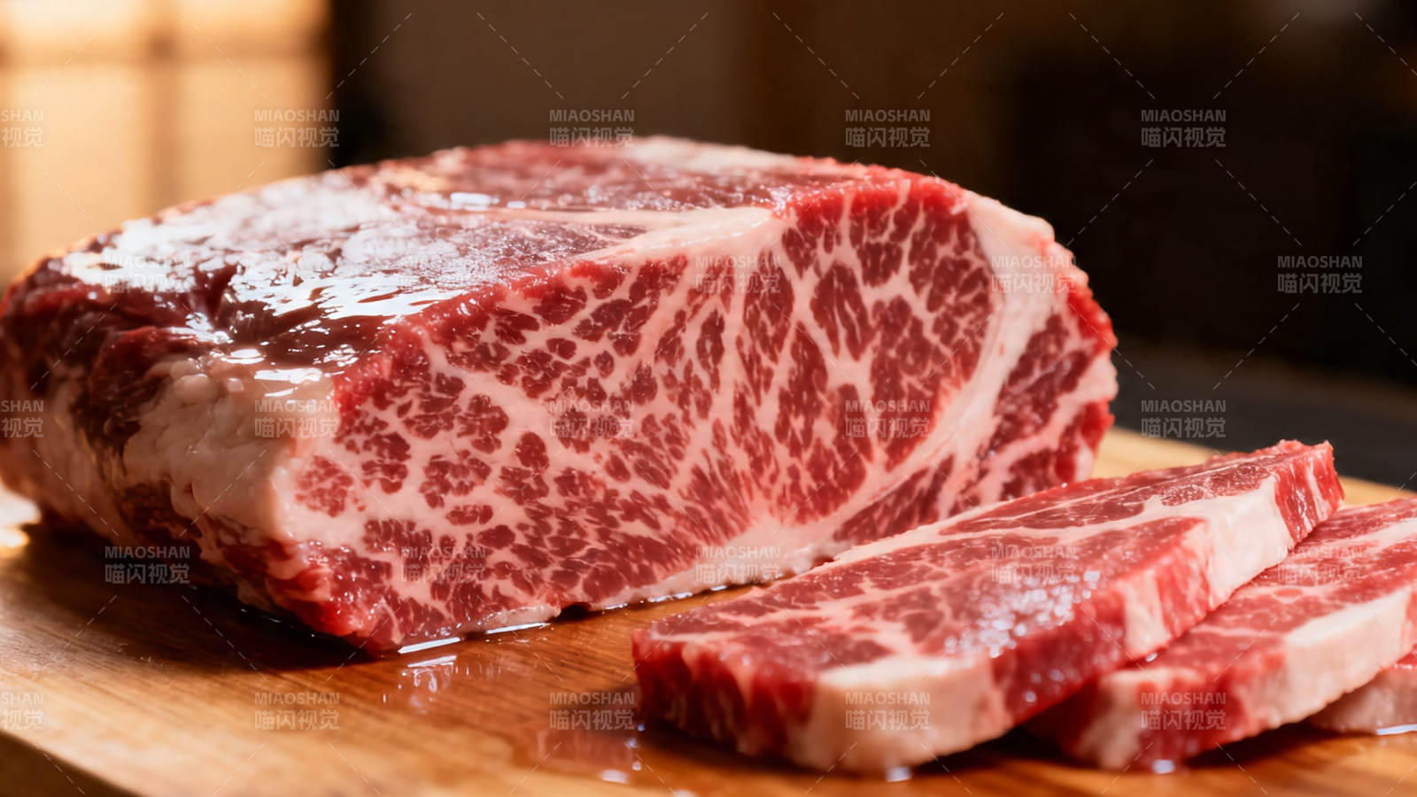 顶级雪花牛肉 纹理如画图片