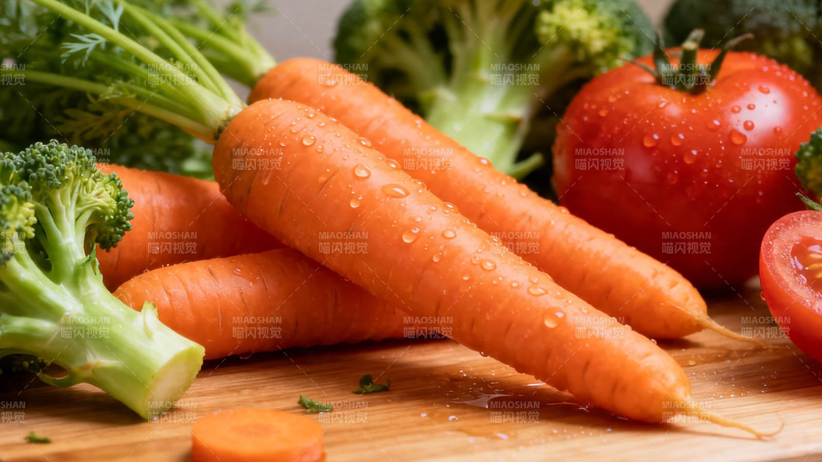 新鲜蔬菜 胡萝卜 西兰花 番茄图片