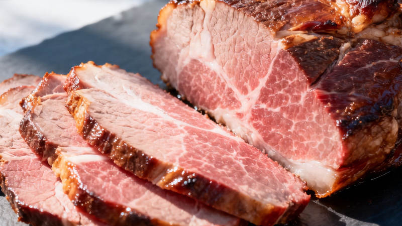 香煎牛排切片特写图片