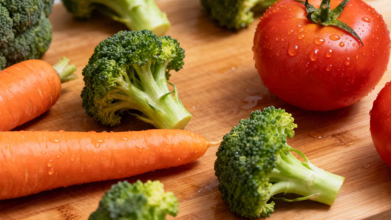 新鲜蔬菜 西兰花 胡萝卜 番茄图片