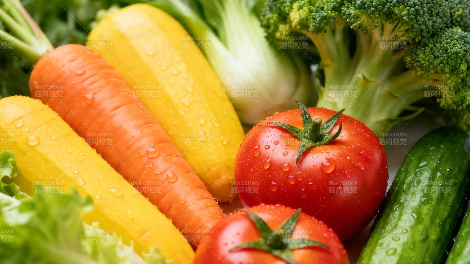 新鲜蔬菜特写 水珠晶莹诱人图片
