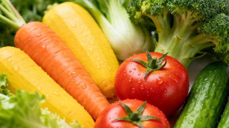 新鲜蔬菜特写 水珠晶莹诱人图片