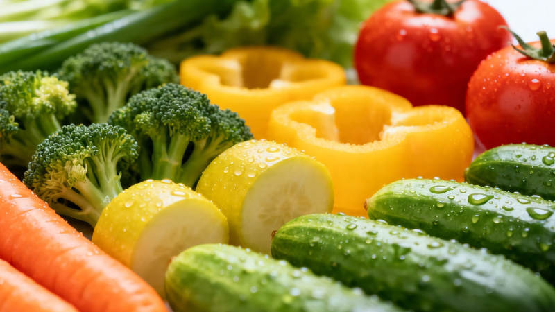 新鲜蔬菜拼盘 水珠晶莹诱人图片