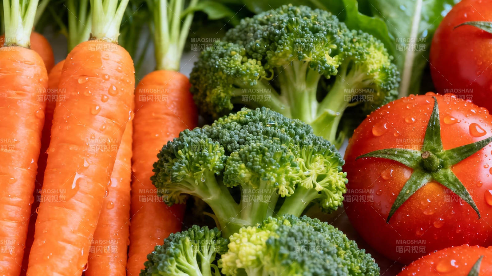 新鲜蔬菜 胡萝卜西兰花番茄图片
