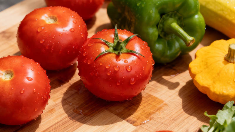 新鲜蔬果 水珠晶莹诱人图片