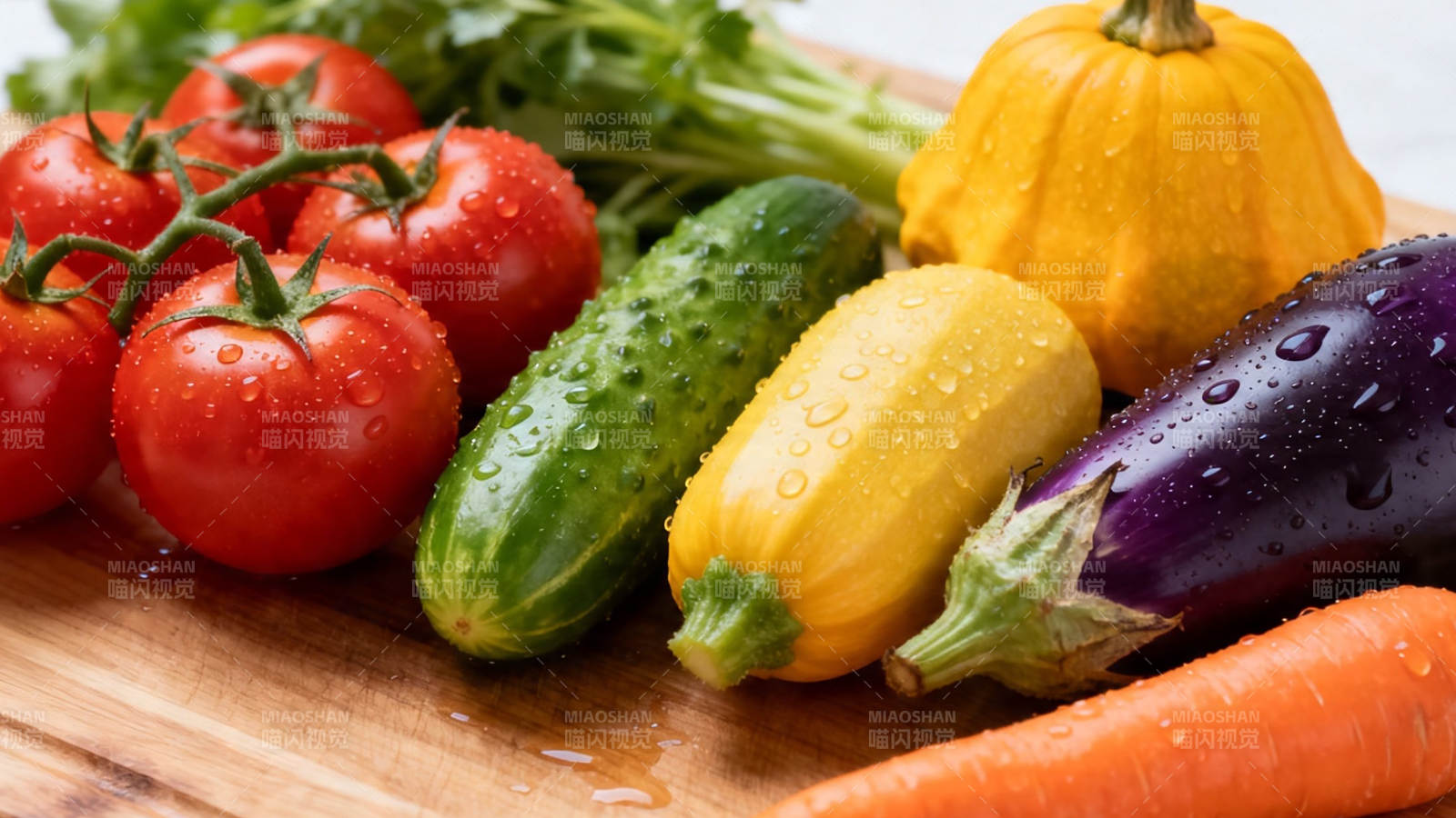 新鲜蔬菜拼盘 色彩缤纷诱人图片