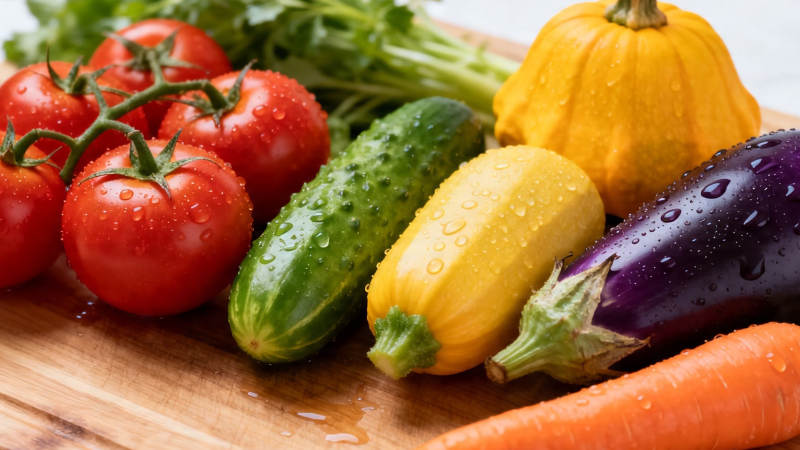 新鲜蔬菜拼盘 色彩缤纷诱人图片