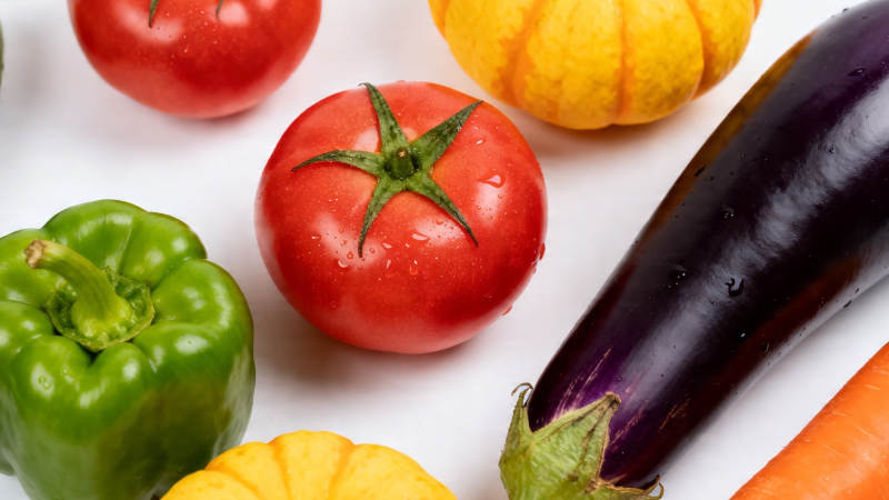 新鲜蔬菜特写 番茄茄子彩椒南瓜图片