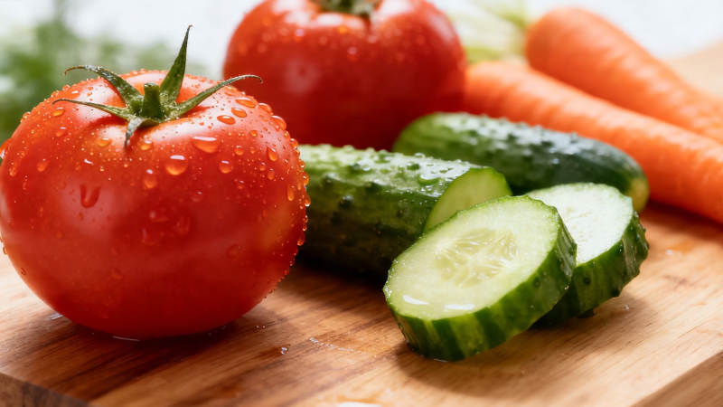 新鲜蔬果 番茄黄瓜胡萝卜图片