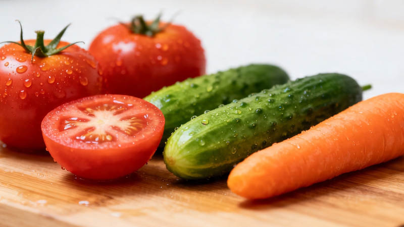 新鲜蔬果 番茄黄瓜胡萝卜图片