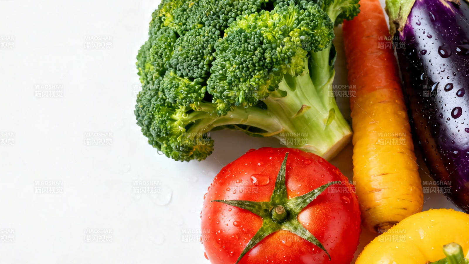 新鲜蔬菜特写 西兰花番茄胡萝卜茄子图片