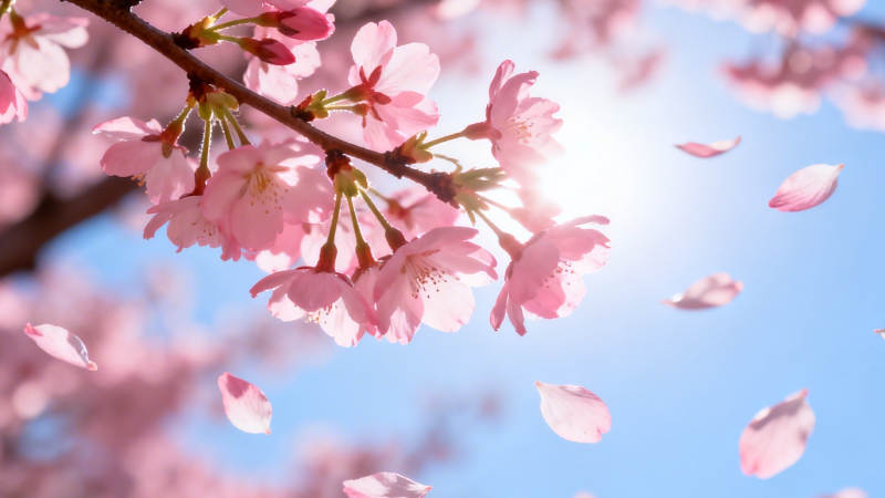 樱花飞舞 春日暖阳图片