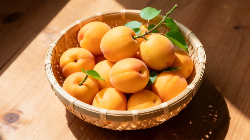 竹篮盛杏 阳光暖香图片